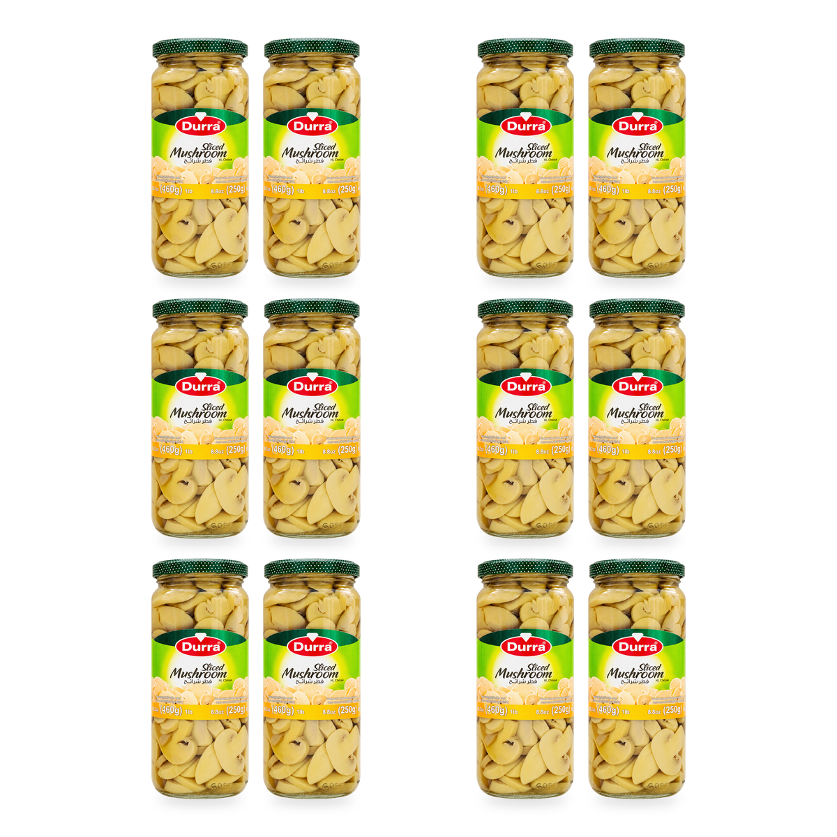 Champignons en lamelles Durra 460 g – Lot de 12 bocaux