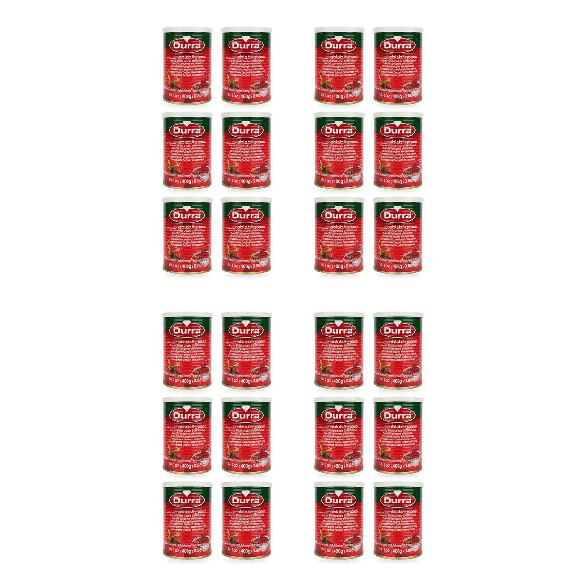 Double concentré de tomates Durra400 g – Lot de 24 boîtes