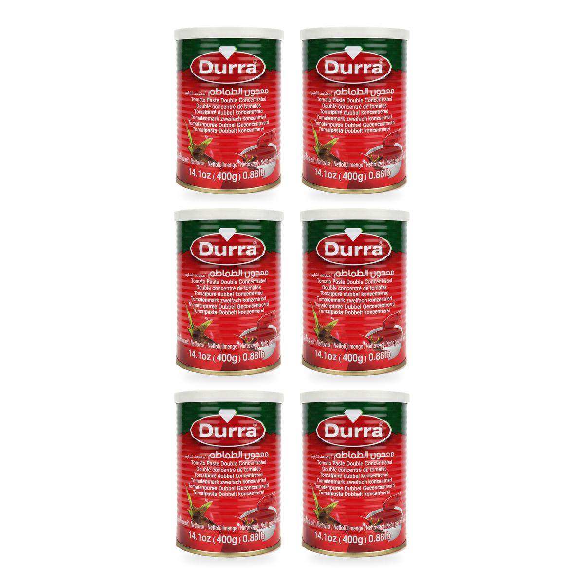 Double concentré de tomates Durra400 g – Lot de 6 boîtes