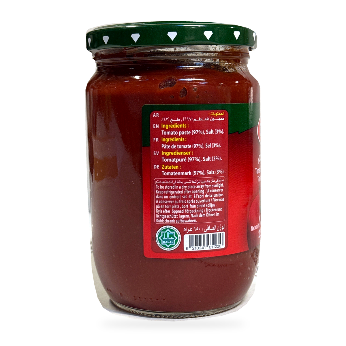 Concentré de tomates Durra 650 g – ingrédients, conservation et code-barres