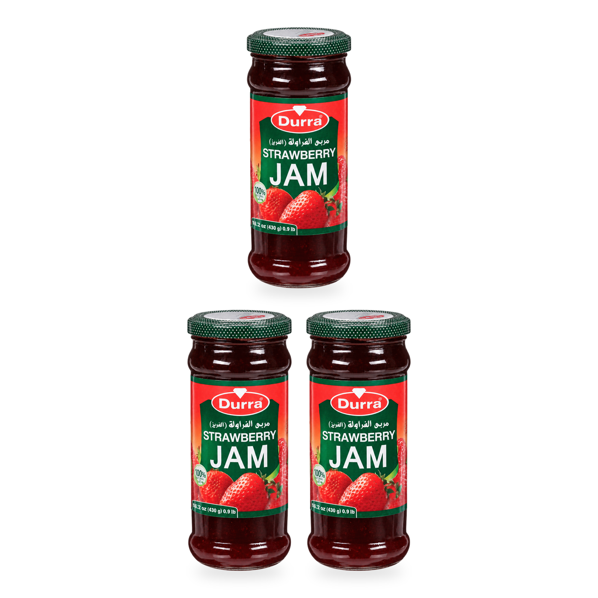 Confiture de fraise Durra 430 g – Lot de 3 pots