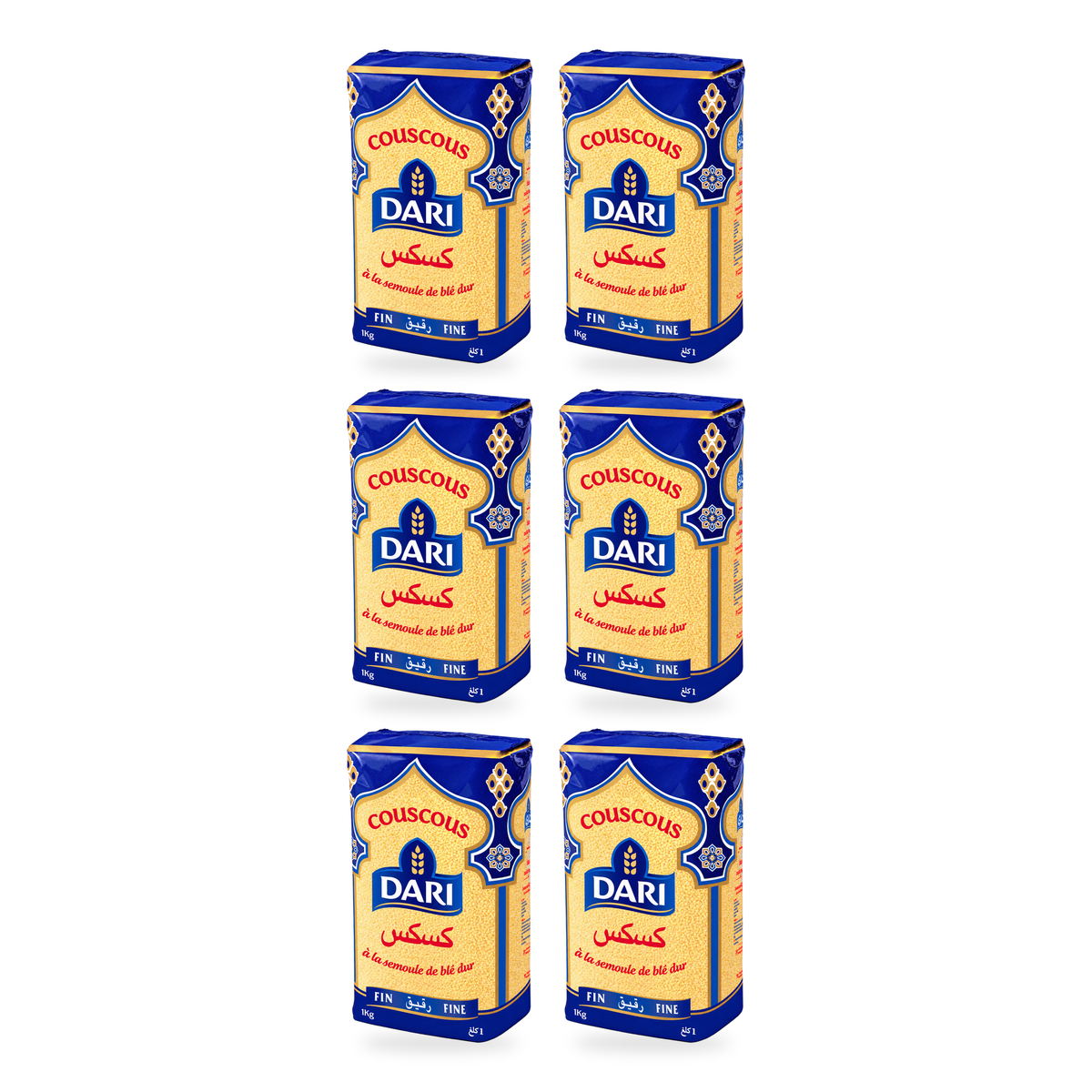 Couscous fin DARI 1 kg – lot de 6 paquets