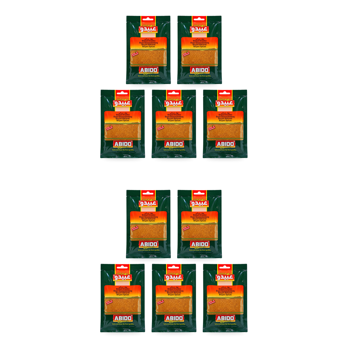 Épices Biryani Abido 50 g – Lot de 10 sachets