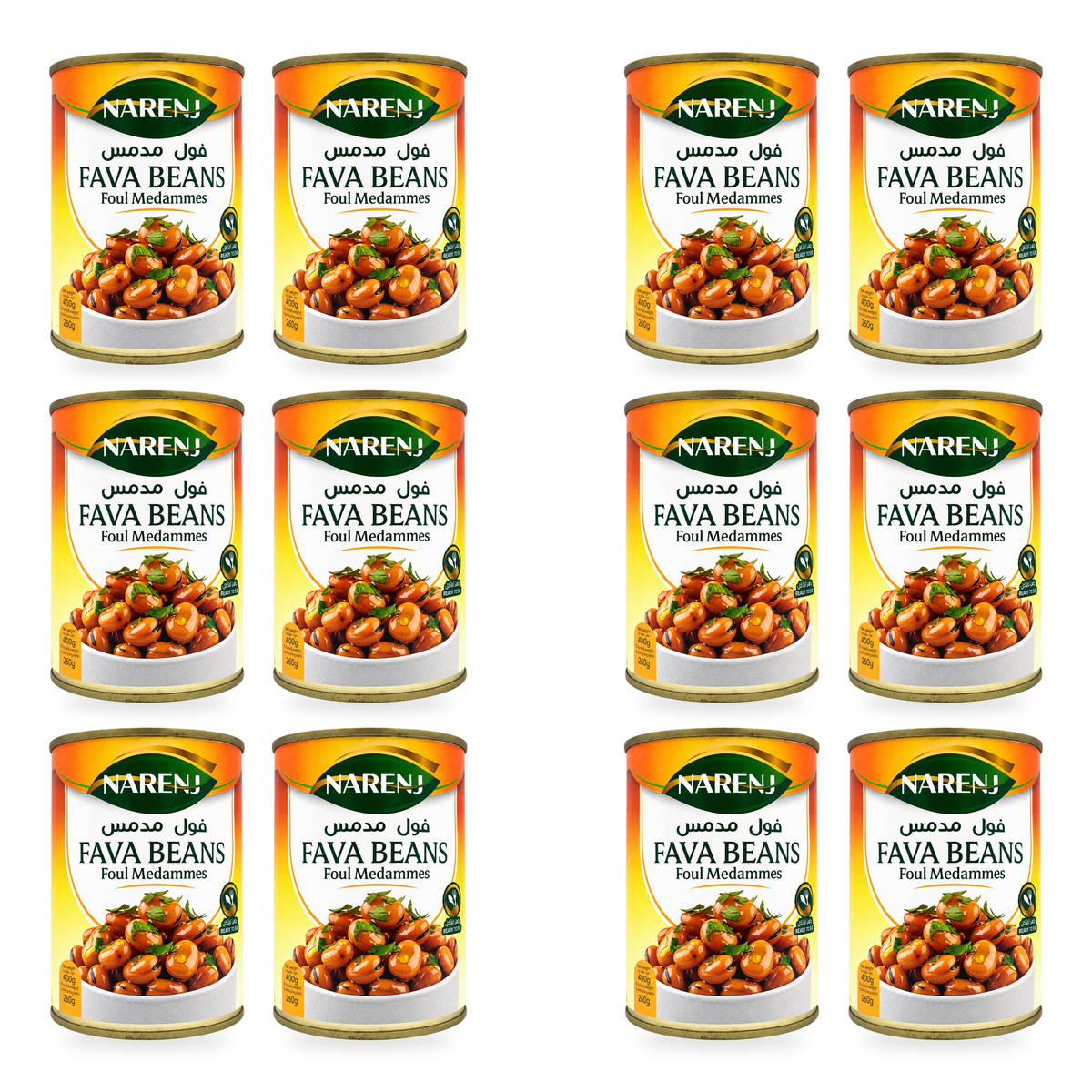 Foul medammes Narenj 400 g — lot de 12 boîtes