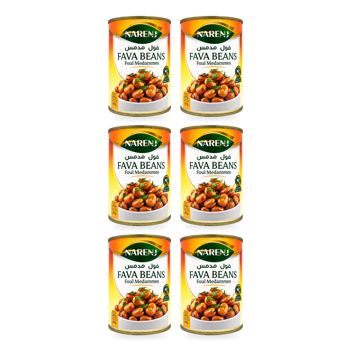 Foul medammes Narenj 400 g — lot de 6 boîtes