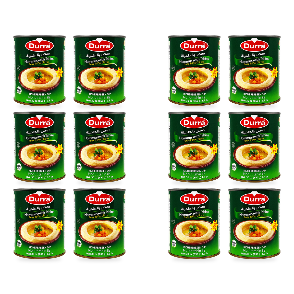 Houmous tahina Durra 850 g, 12 unités, image de présentation