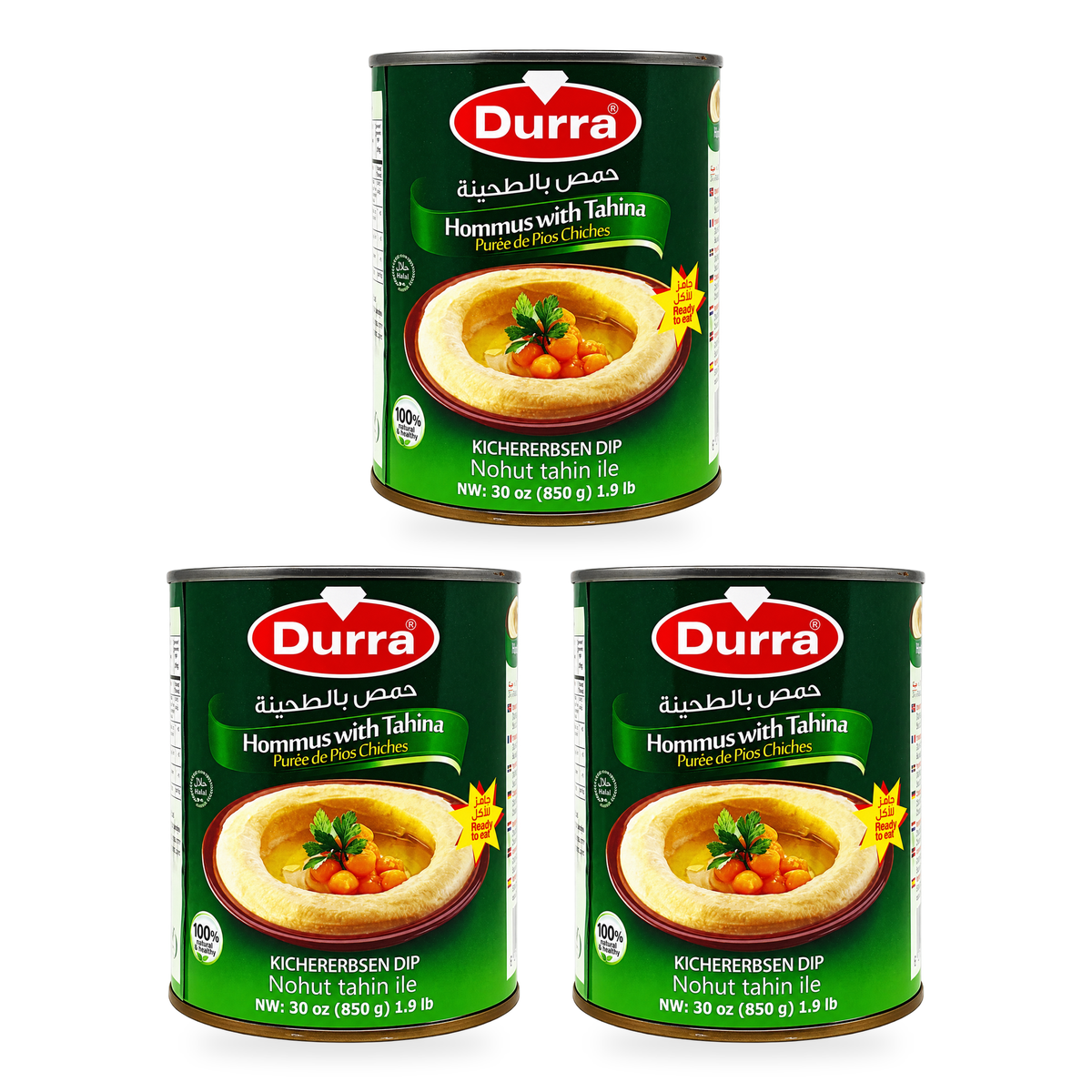 Houmous tahina Durra 850 g, 3 unités, image de présentation