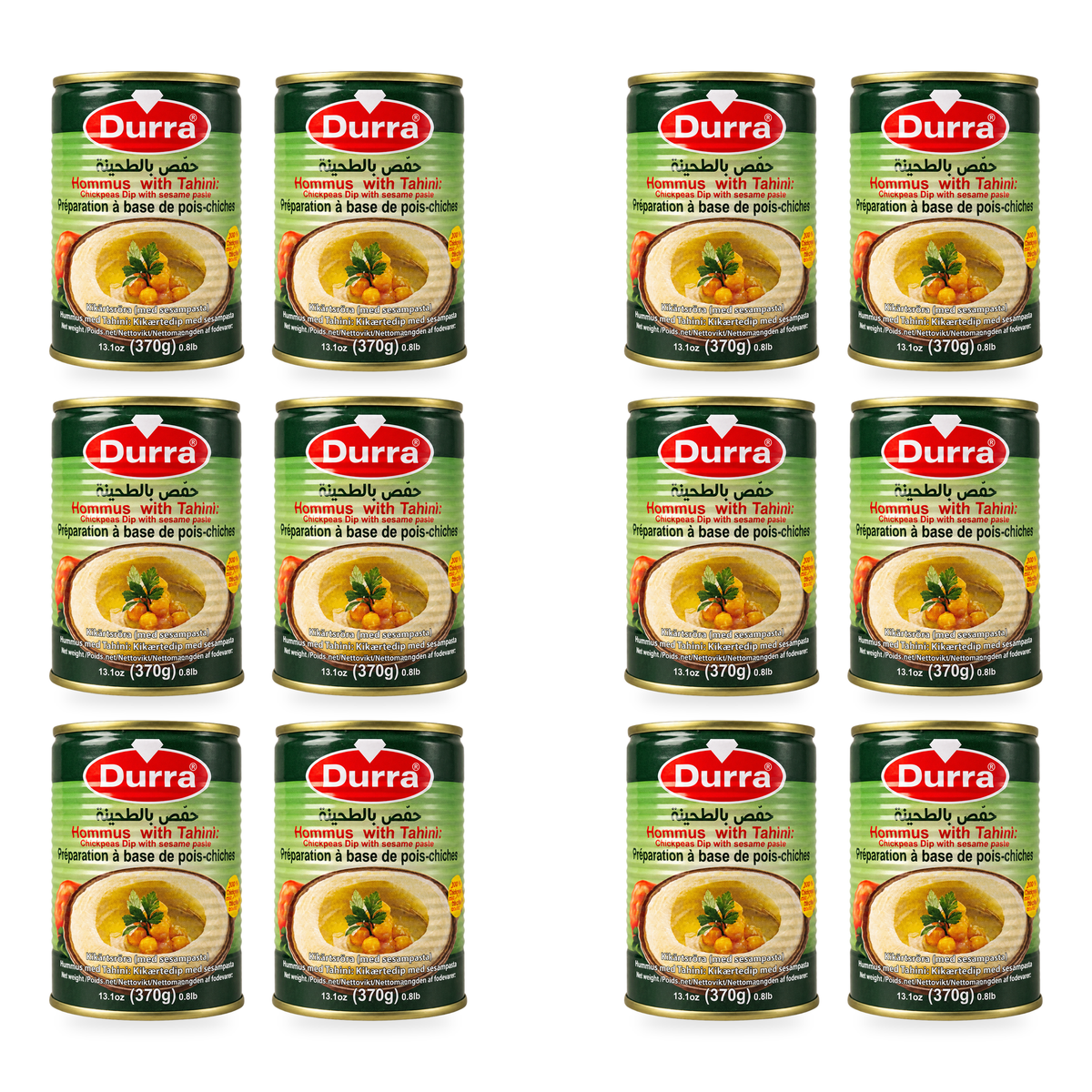 Houmous au tahini Durra370 g – Lot de 12 boîtes