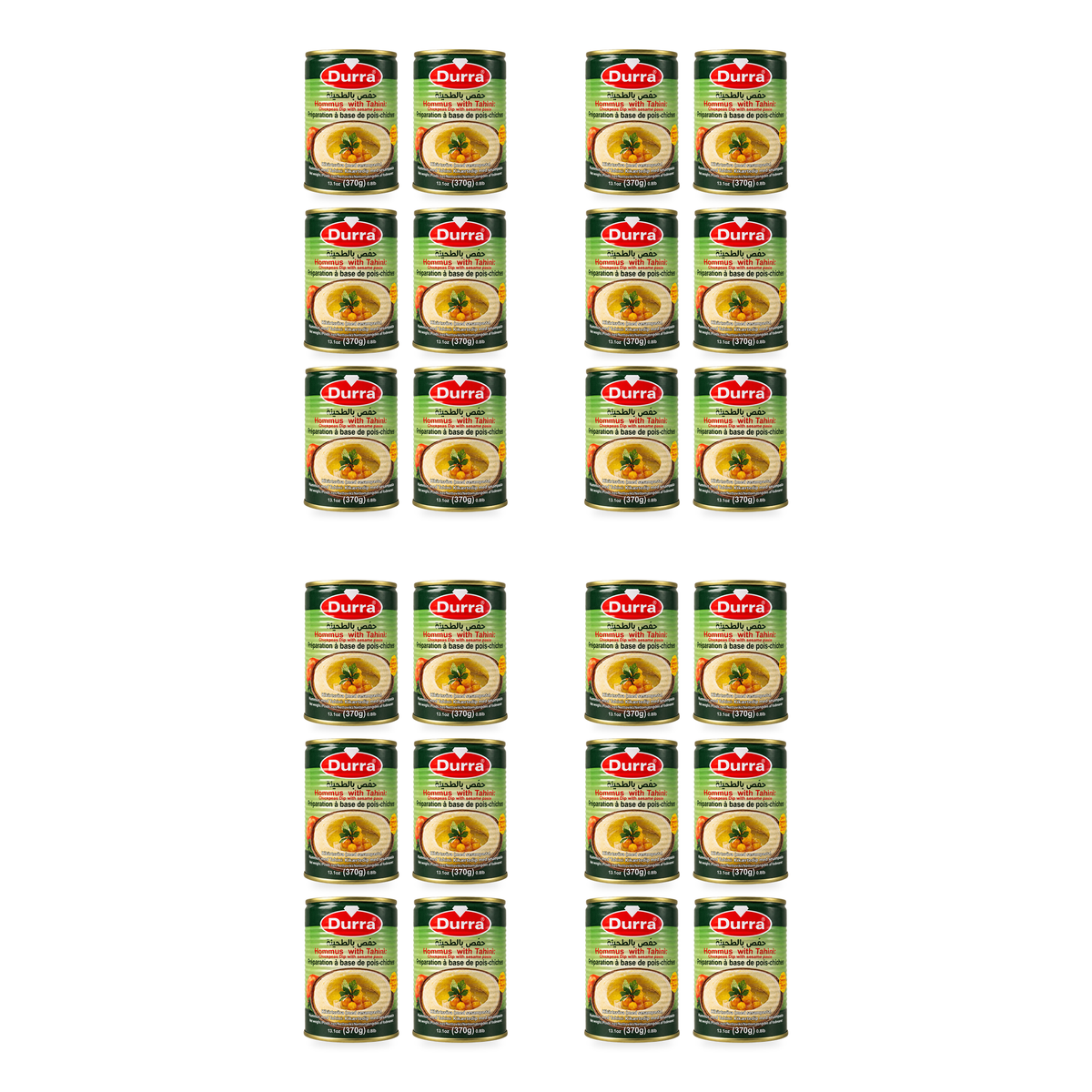 Houmous au tahini Durra370 g – Lot de 24 boîtes