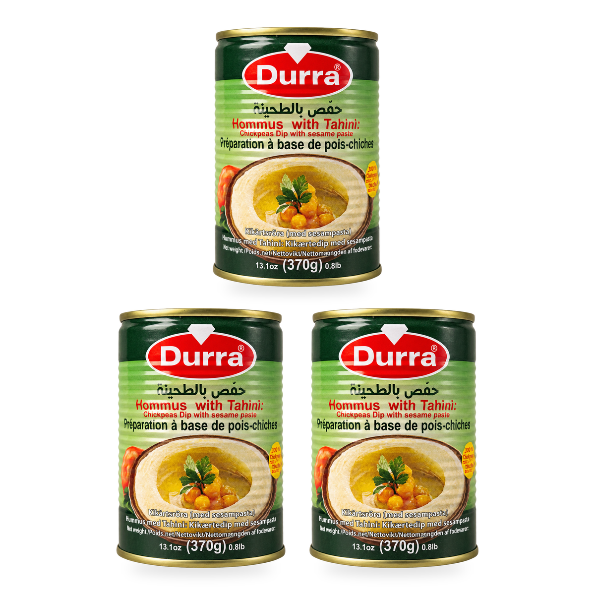 Houmous au tahini Durra370 g – Lot de 3 boîtes