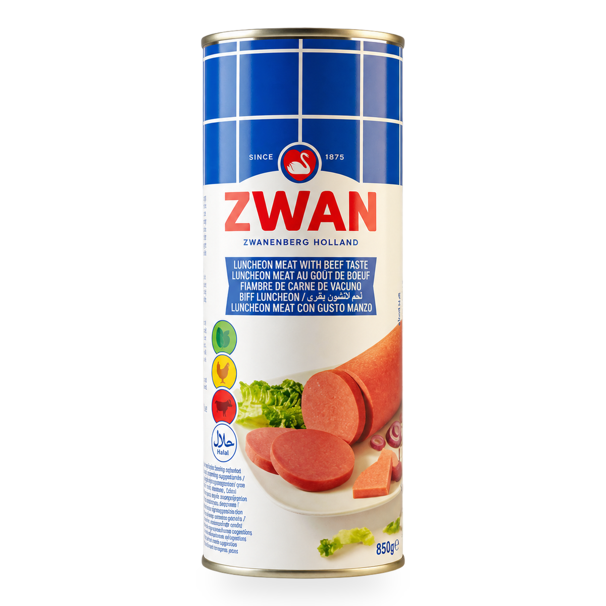 Luncheon meat au goût de bœuf ZWAN 850 g – 1 boîte