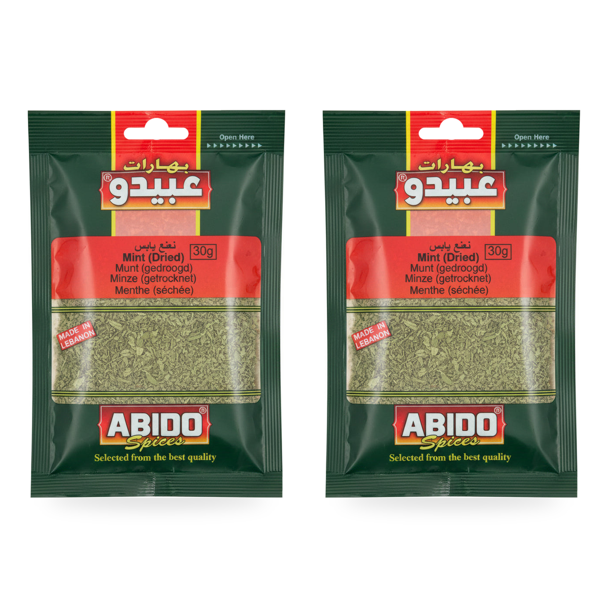 Menthe séchée Abido Spices 30 g – lot de 2 sachets