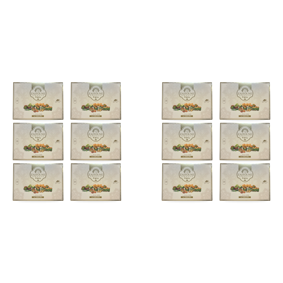 Mix baklawa Zaitoune Sweets 750 g – Lot de 12 boîtes