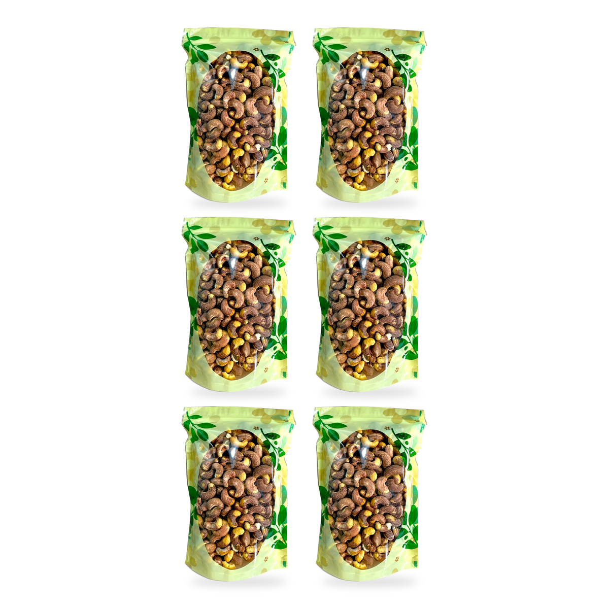 Noix de cajou grillées avec peau 500 g – Lot de 6 sachets