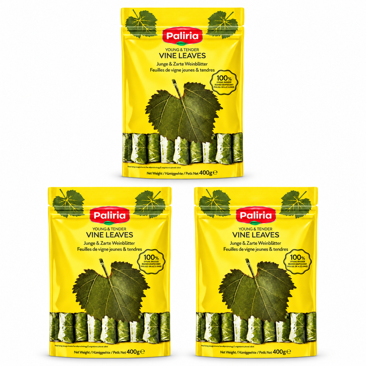 Paliria feuilles de vigne 400 g — 3 sachets