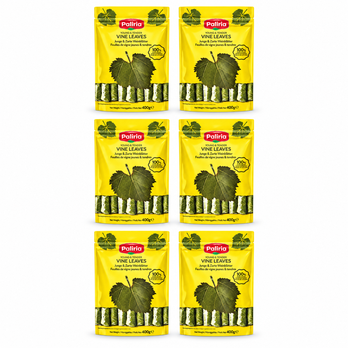 Paliria feuilles de vigne 400 g — 6 sachets