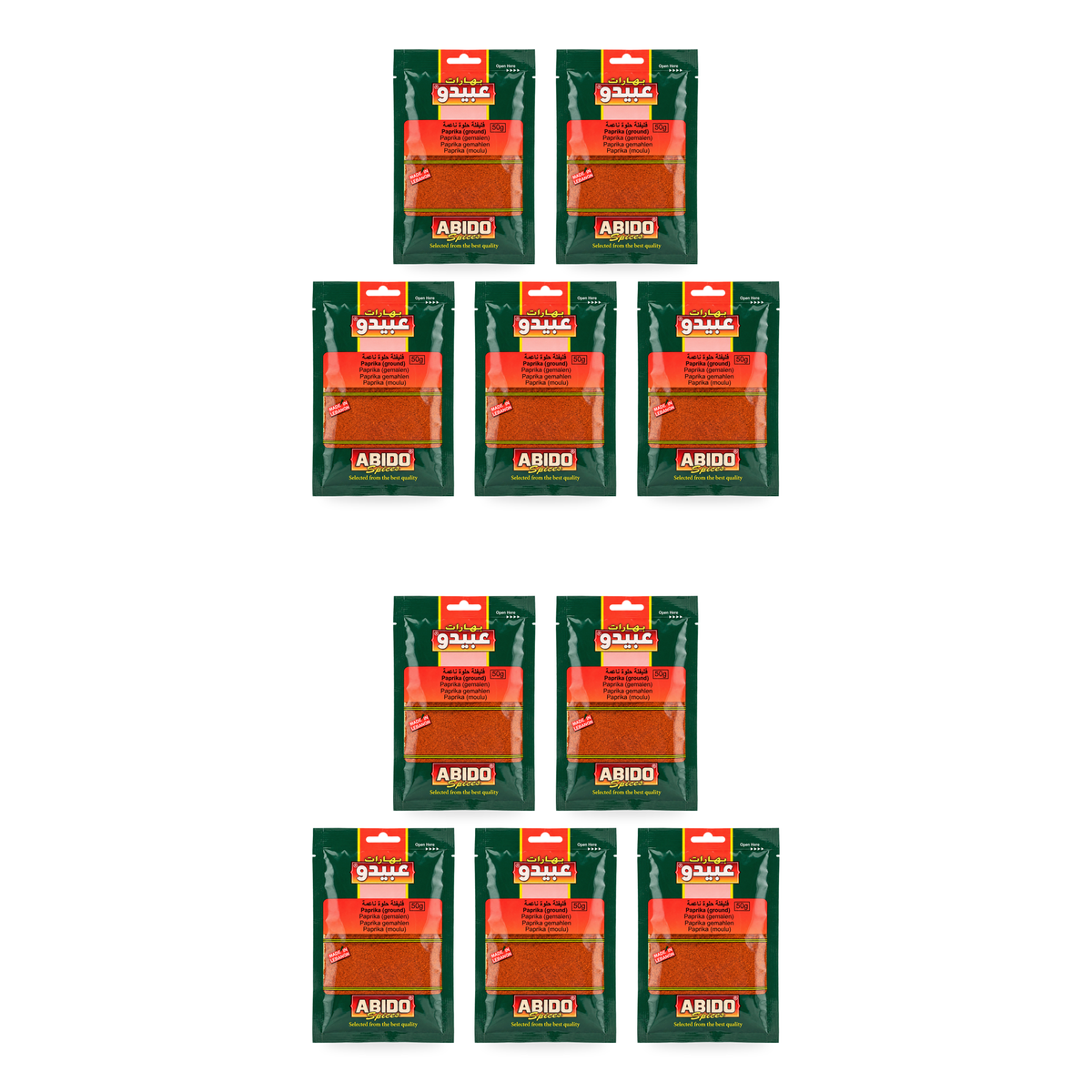 Paprika moulu Abido Spices 50 g – lot de 10 sachets