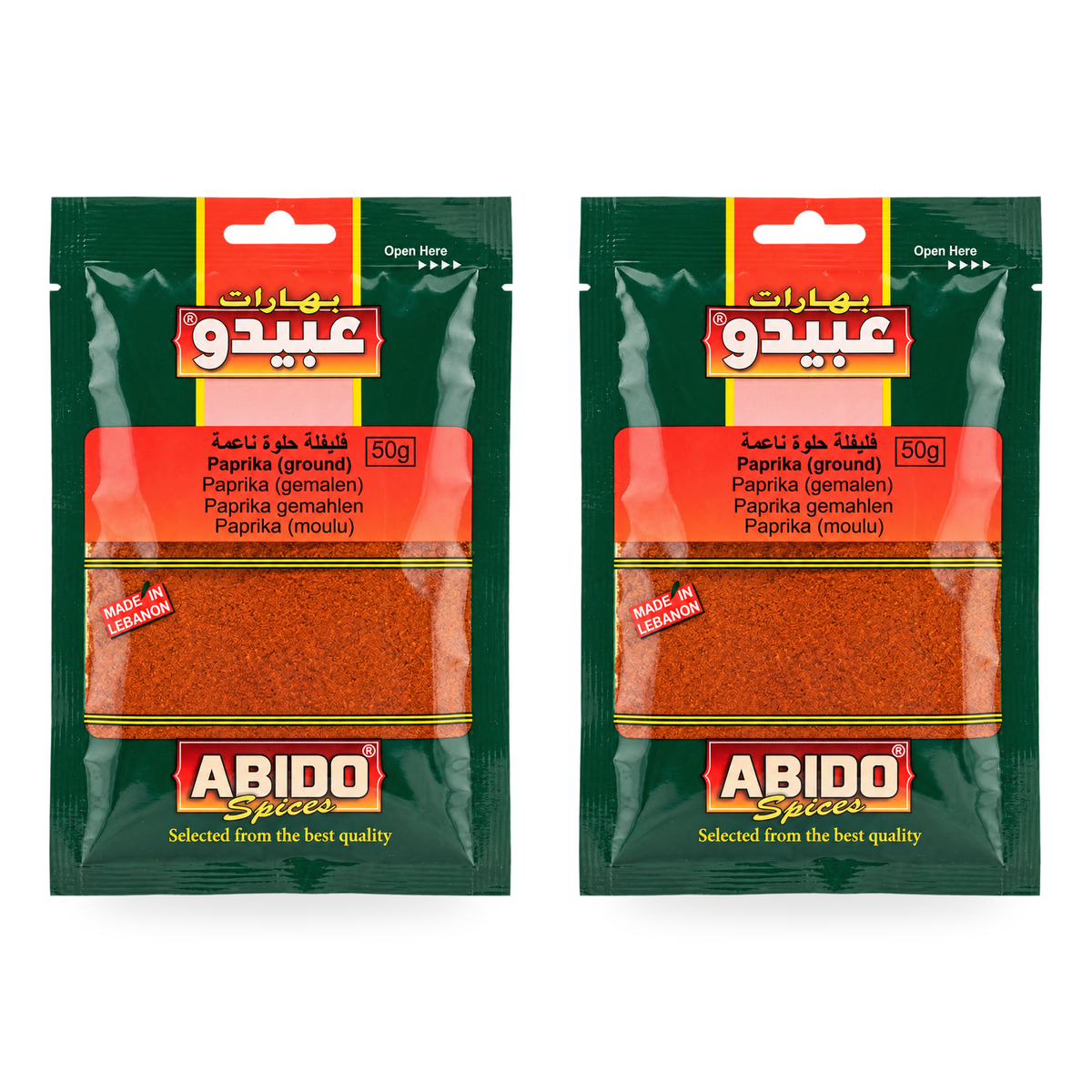 Paprika moulu Abido Spices 50 g – lot de 2 sachets