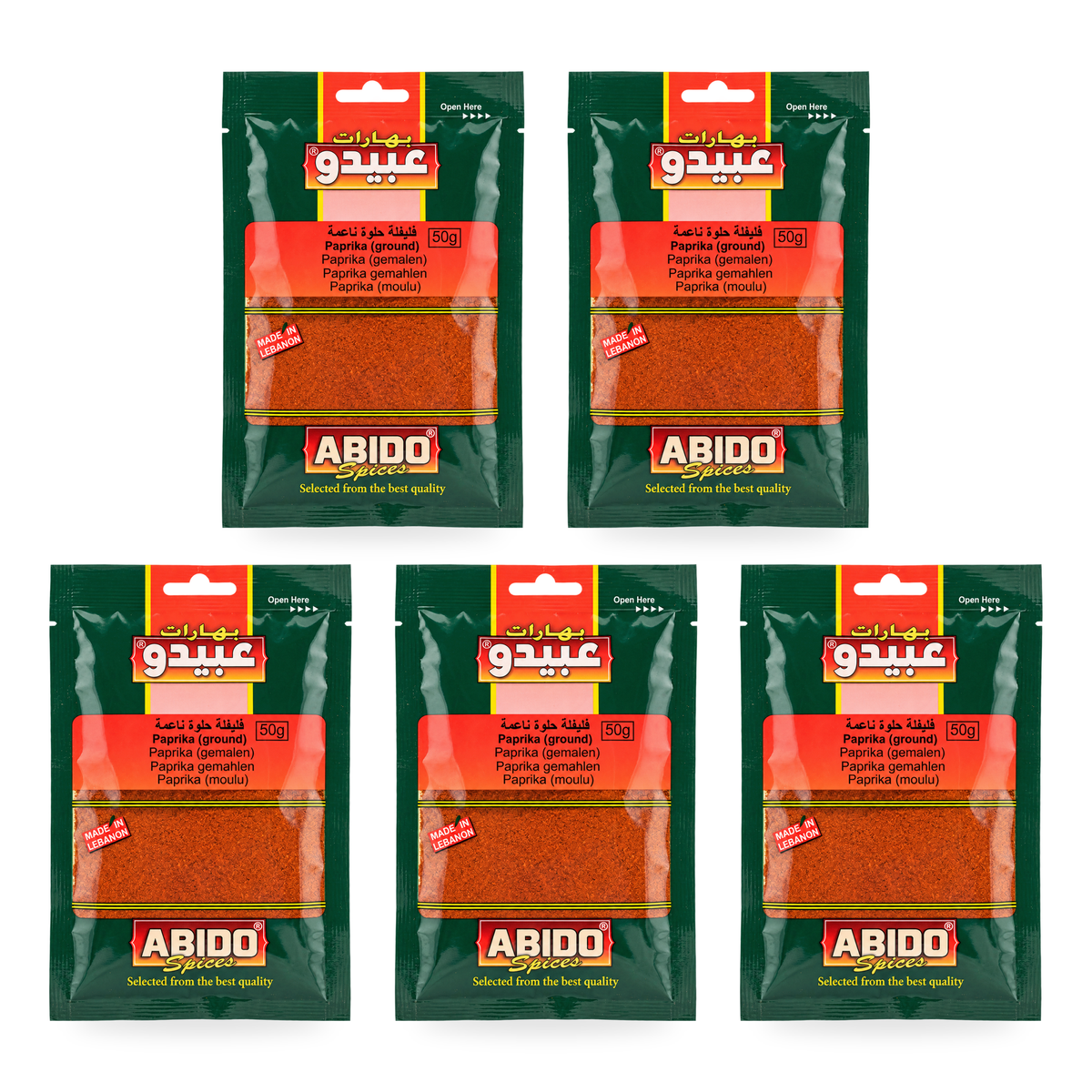 Paprika moulu Abido Spices 50 g – lot de 5 sachets