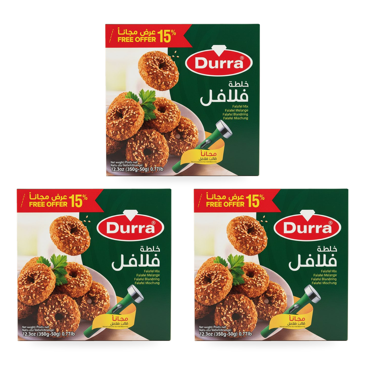 Préparation pour falafels Durra 400 g (350 g + 50 g) – lot de 3 boîtes