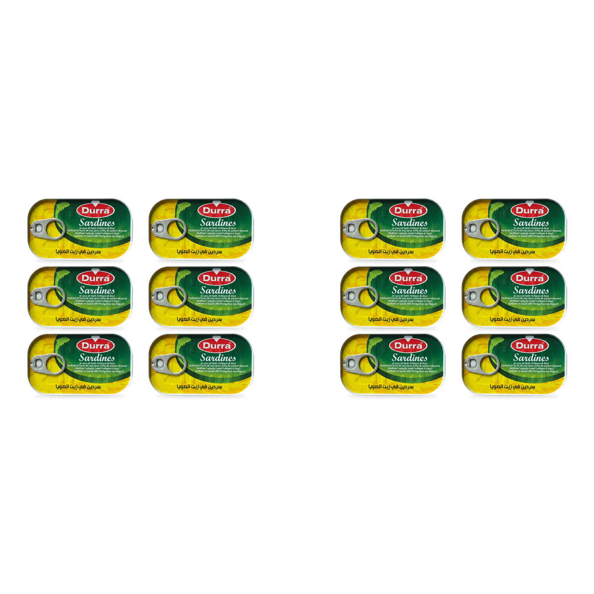 Sardines à l’huile de soja Durra 125 g - lot de 12 boîtes