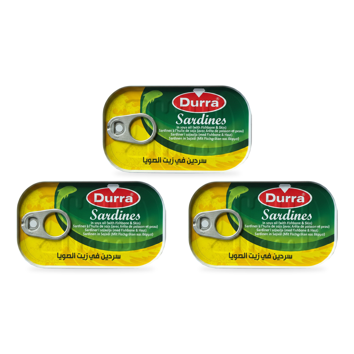 Sardines à l’huile de soja Durra 125 g - lot de 3 boîtes