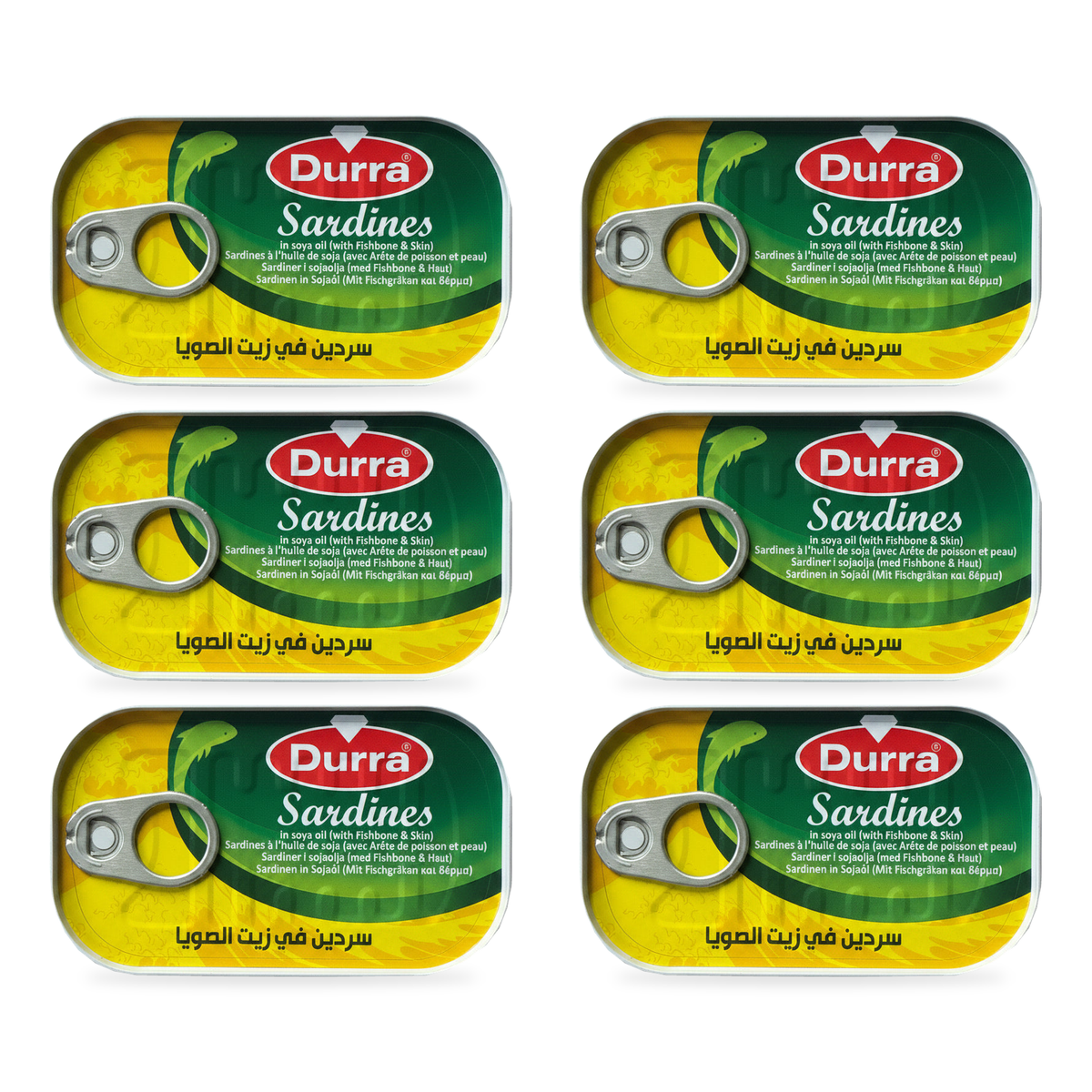 Sardines à l’huile de soja Durra 125 g - lot de 6 boîtes