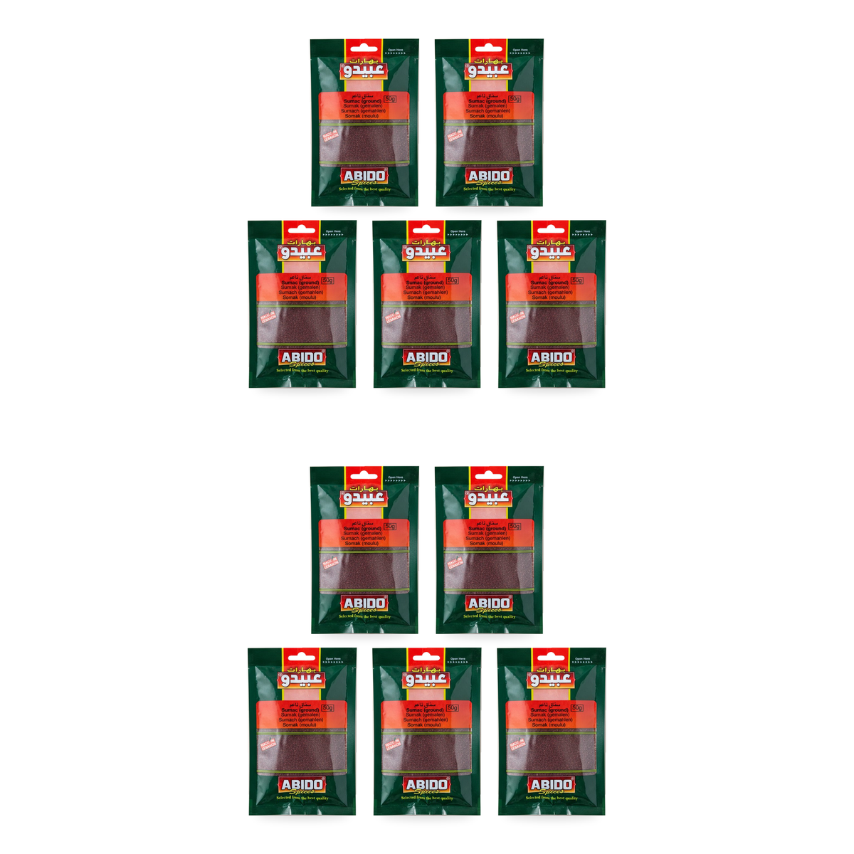 Sumac moulu fin Abido 50 g – Lot de 10 sachets
