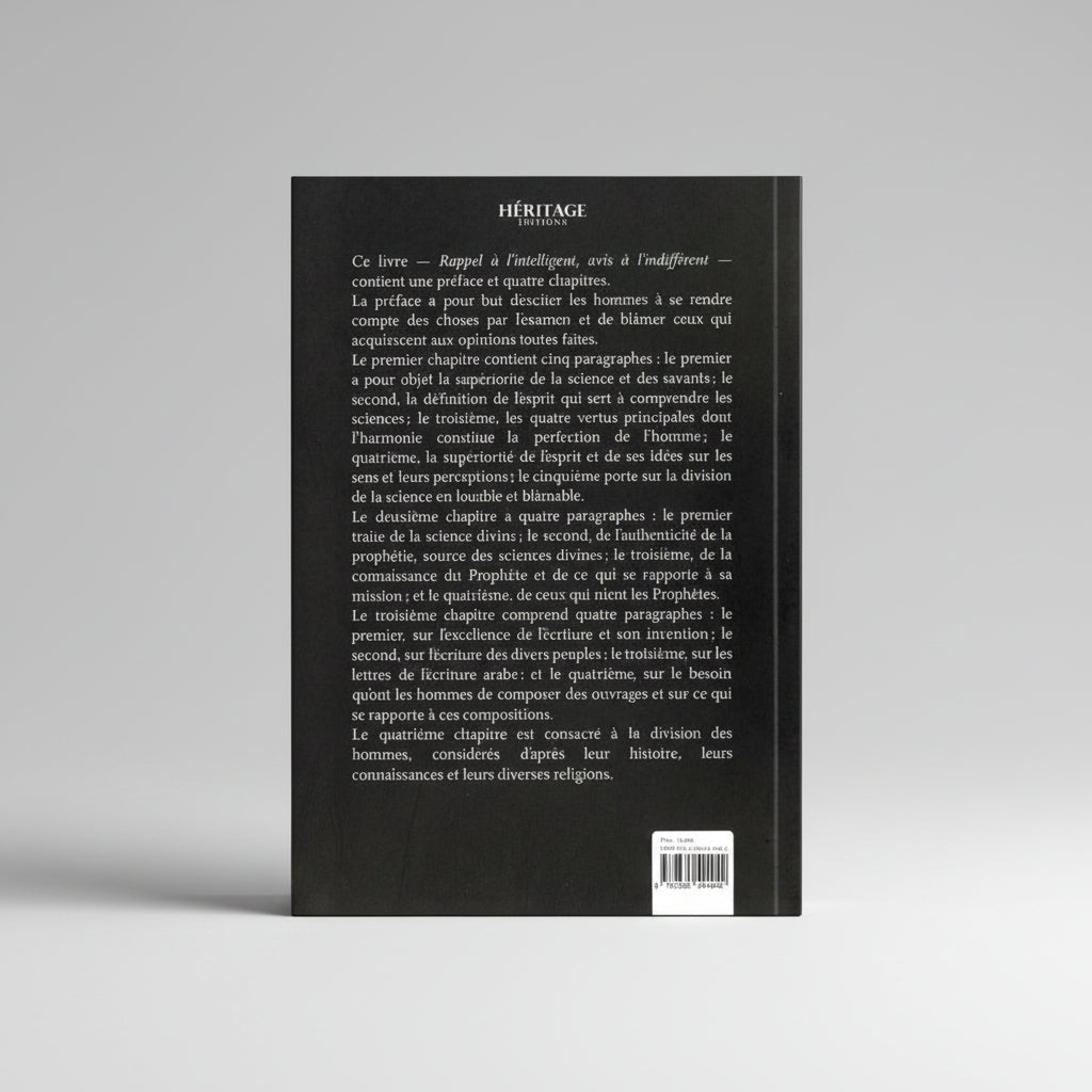 Le Livre d'Abd - el - Kader - Rappel à l'intelligent, avis à l'indifférent | Emir Abdelkader | Éditions Héritage - Kokechli Éditions Héritage
