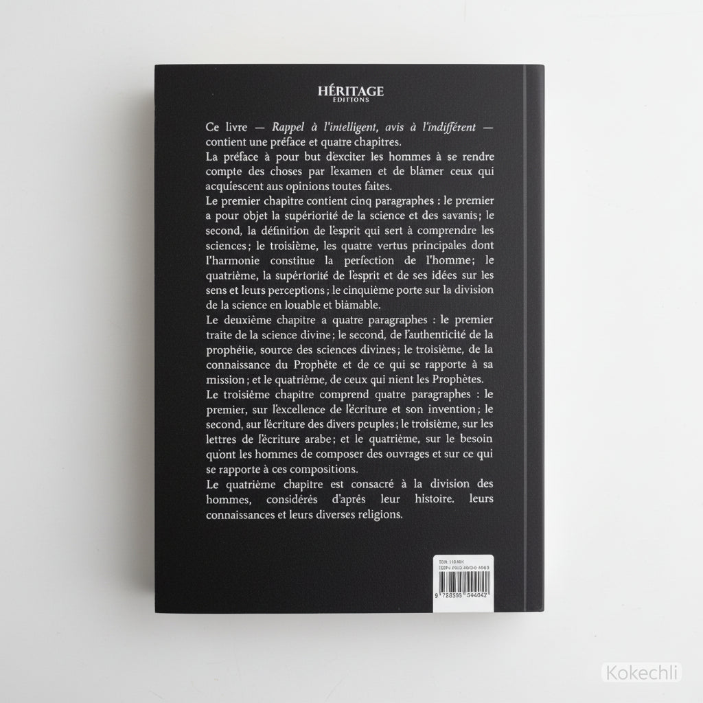 Le Livre d'Abd - el - Kader - Rappel à l'intelligent, avis à l'indifférent | Emir Abdelkader | Éditions Héritage - Kokechli Éditions Héritage