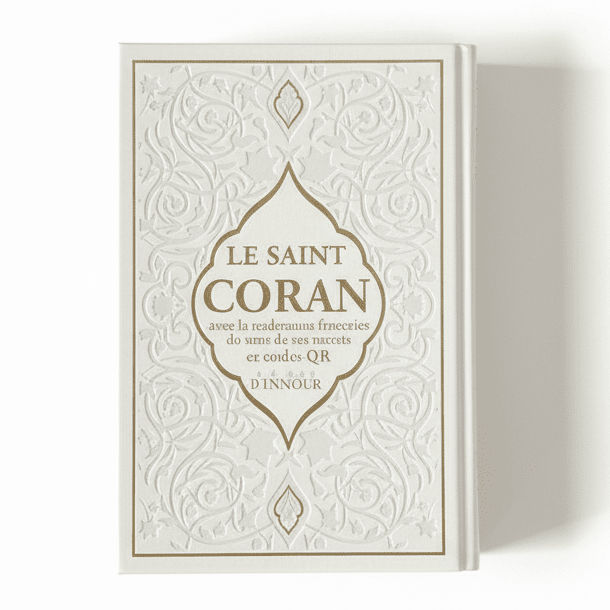 Le Noble Coran arabe / français avec QR code (écoute page par page) - 4 couleurs - Petite taille - Blanc