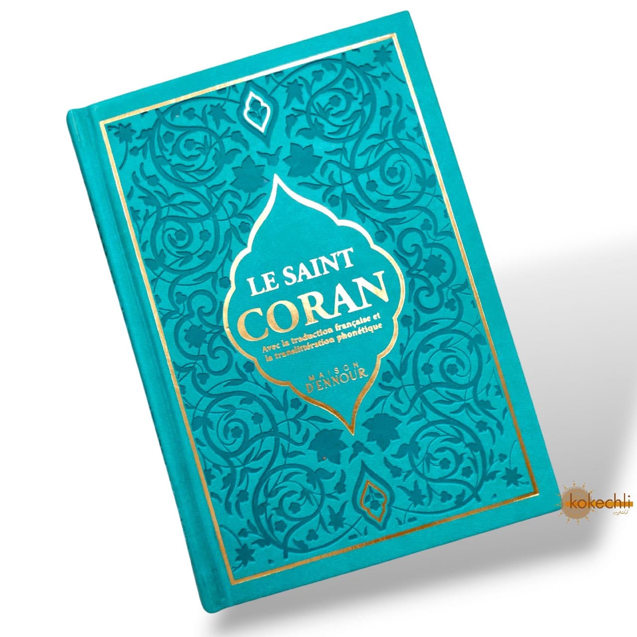 Le Saint Coran ( Arabe / Français / Phonétique ) Grande taille 24 * 17 cm - Couverture rigide - Turquoise
