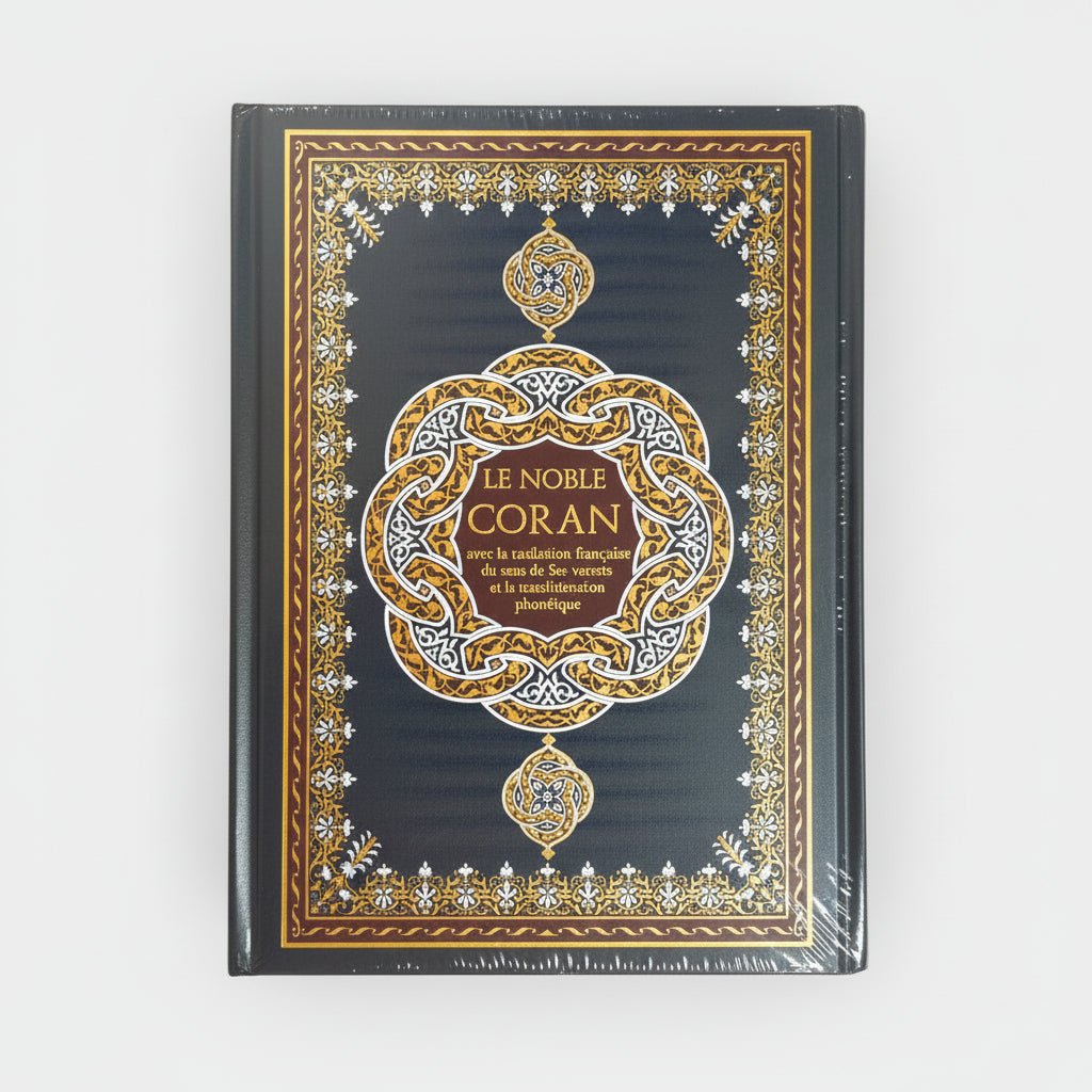 Le Saint Coran ( Arabe / Français / Phonétique ) Grande taille 24 * 17 cm - Couverture rigide - Bleu marine