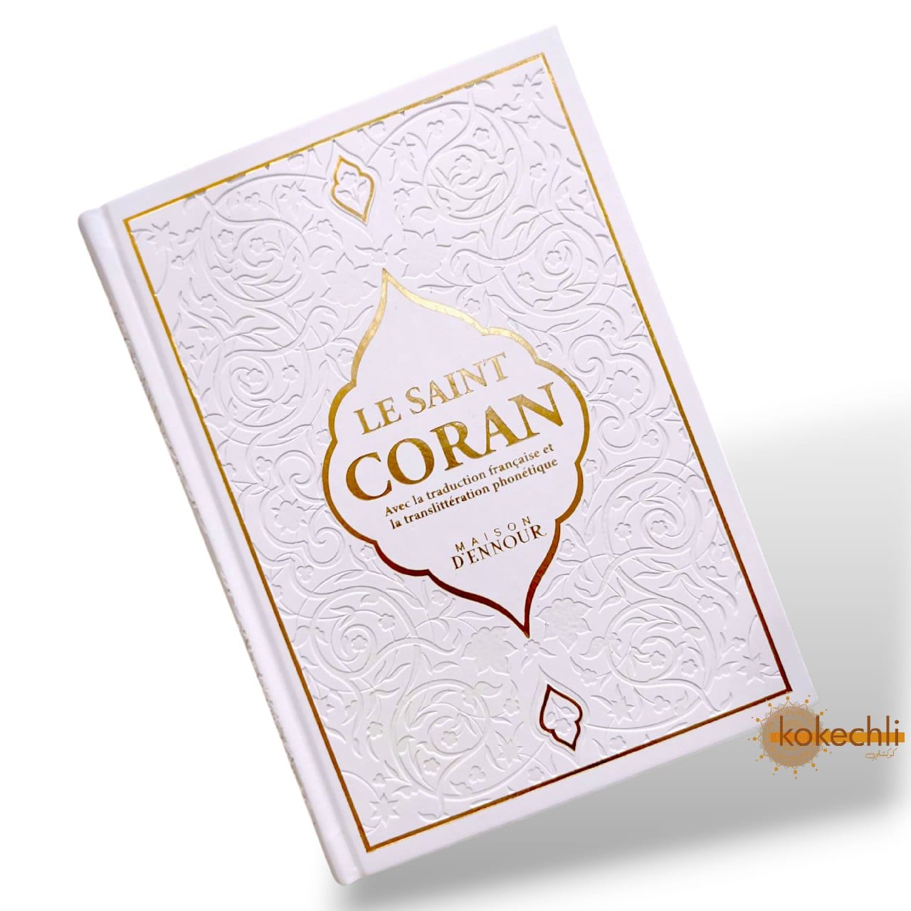 Le Saint Coran ( Arabe / Français / Phonétique ) Grande taille 24 * 17 cm - Couverture rigide - Blanc