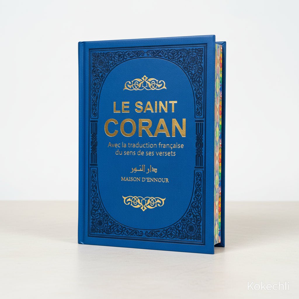 Le Saint Coran arabe/français – Édition arc-en-ciel (10 couleurs) – Couverture rigide - Bleu