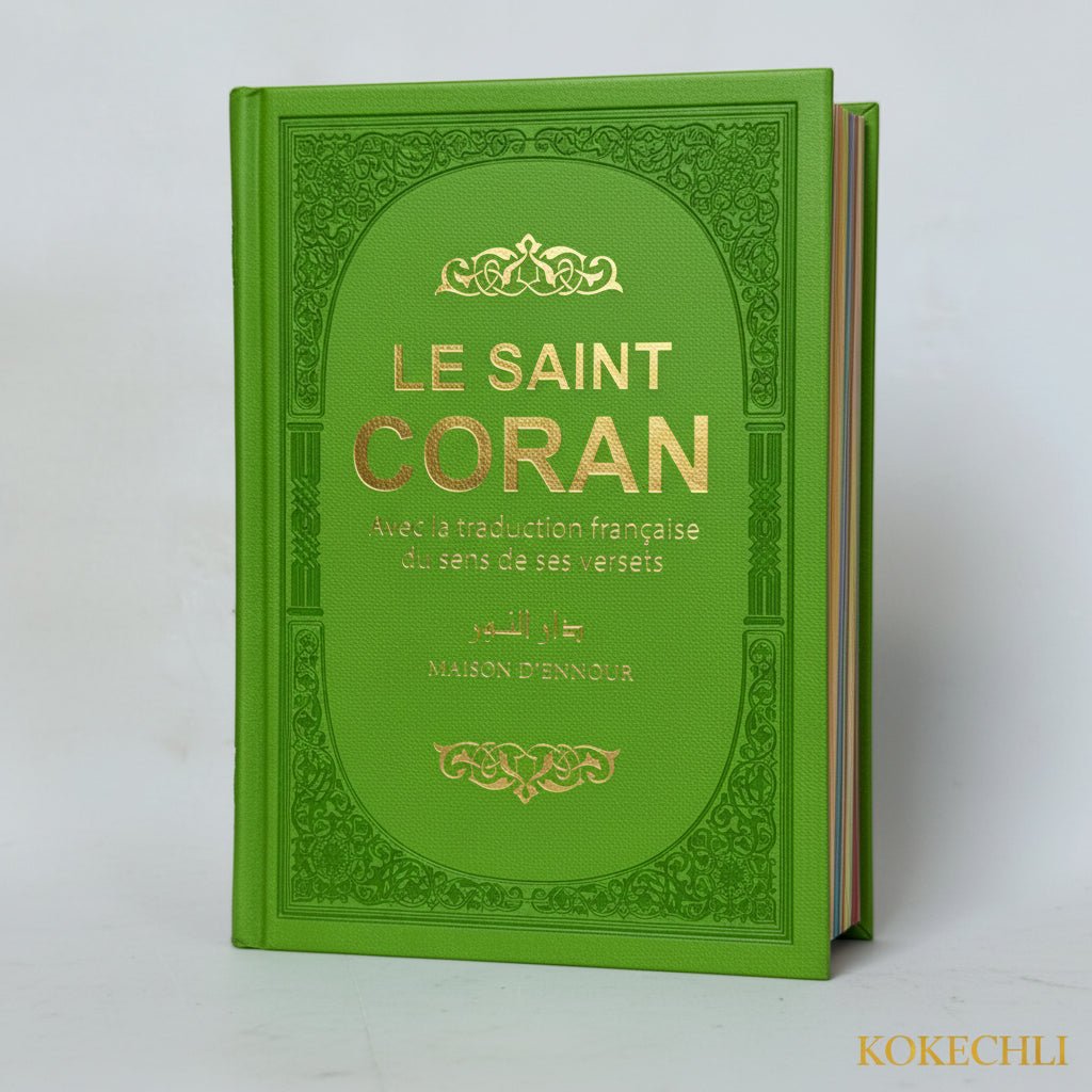 Le Saint Coran arabe/français – Édition arc-en-ciel (10 couleurs) – Couverture rigide - Vert