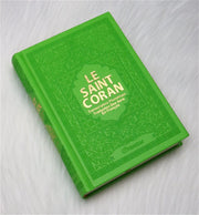 Le Saint Coran couverture daim - Vert clair - 14×20 cm