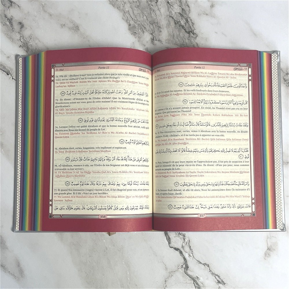 Le Saint Coran Rainbow (Arc - en - ciel) - Français/Arabe + transcription phonétique - Kokechli Ma boutique