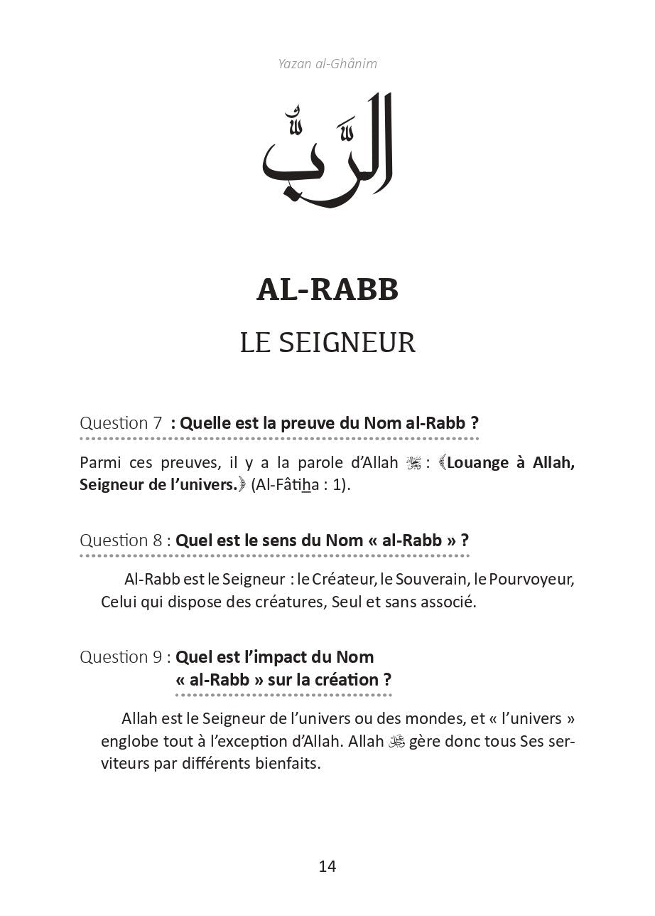 L’éducation par les Noms d’Allah – Comment faire aimer Allah à nos jeunes – Yazan Al - Ghanim – Éditions Al - Hadîth - Kokechli Al Hadîth