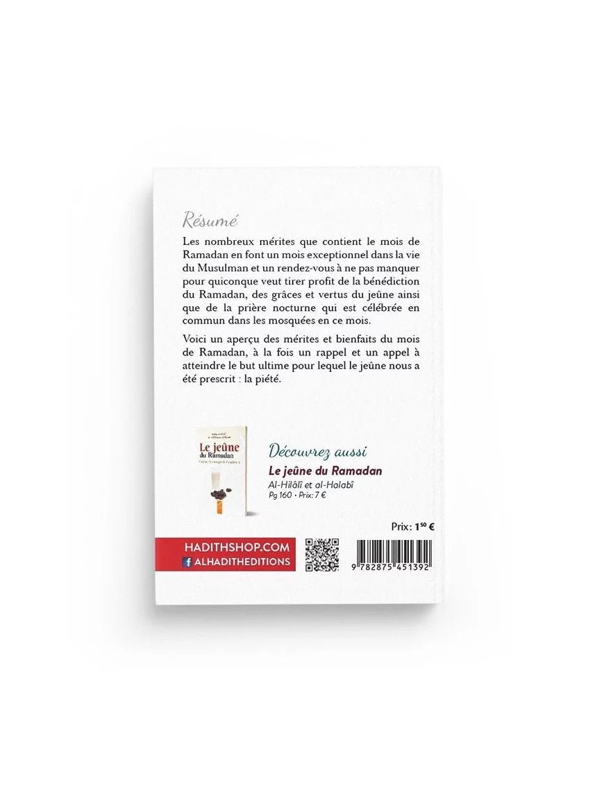 Les mérites du jeûne et de la prière nocturne du Ramadan - Éditions : Al - Hadîth - KokechliAl Hadîth