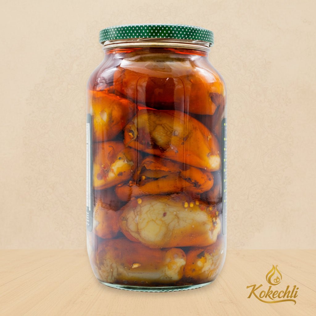 Makdous Durra – Aubergines farcies aux noix & piment 600g - Kokechli Durra
