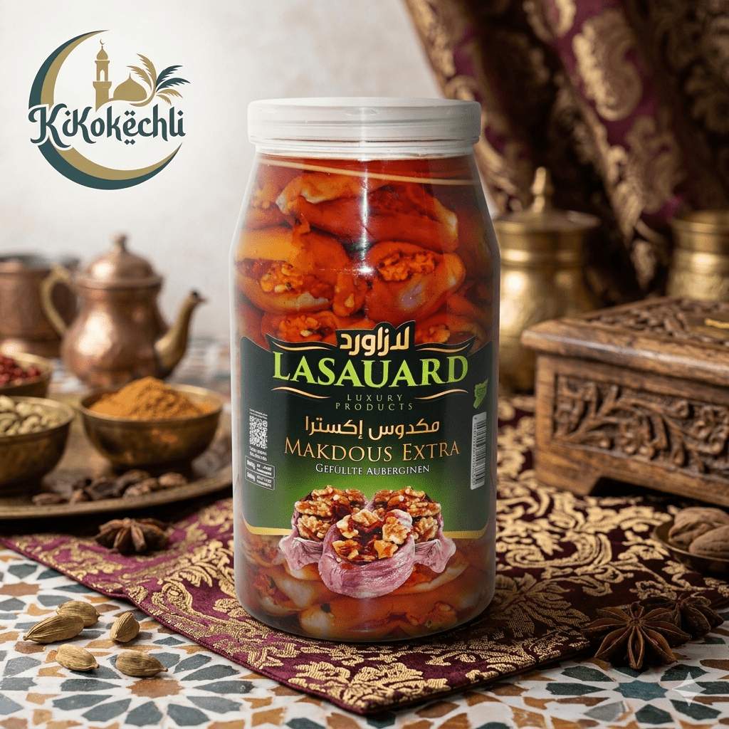 Makdous Extra Lasauard 2,8kg - Aubergines Farcies aux Noix et à l'Huile - Kokechli lasauard