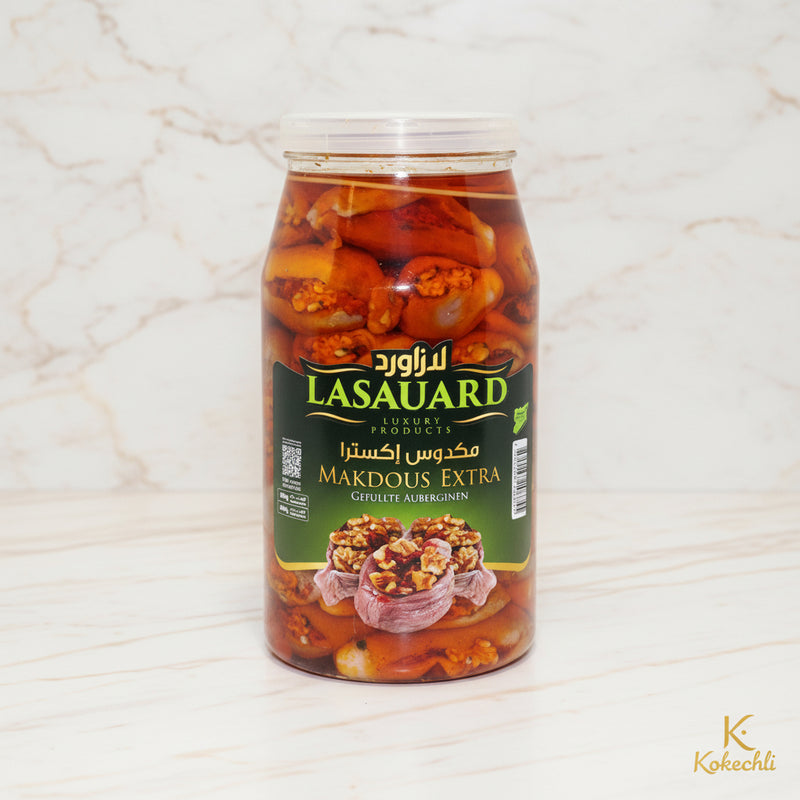 Makdous Extra Lasauard 2,8kg - Aubergines Farcies aux Noix et à l'Huile - Kokechli lasauard