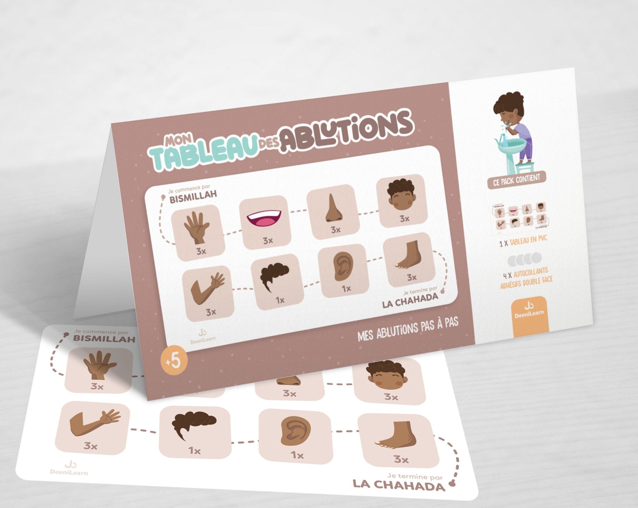 Mon tableau des ablutions Beige – Mes ablutions pas à pas (DeeniLearn) - KokechliDeeniLearn
