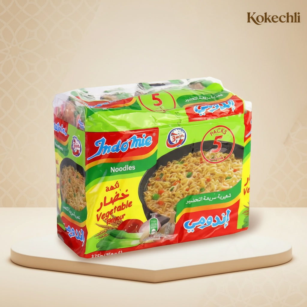 Pack 5 x 75 g Indomie Nouilles instantanées Végétarien – Vegetable Flavour - Kokechli Al baraka