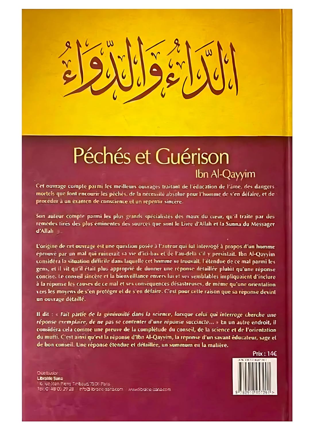 Péchés et guérison - Ibn Al - Qayyim Al - Jawziyya - Editions Tawbah : Authentification des hadiths basée sur les ouvrages de shaykh Muhammad Nâsir Ad - Dîn Al - Albânî - Kokechli Éditions Tawbah