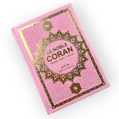Le Noble Coran Bilingue Arabe - Français | Rose Pâle & Doré