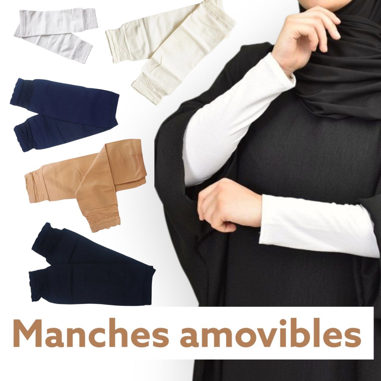 Manches amovibles femmes en 5 couleurs avec bout en dentelle – Fabriqué en Syrie