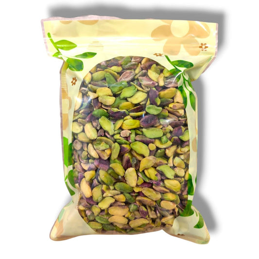 Pistaches d’Alep non salées premium – en morceaux, cœur vert intense