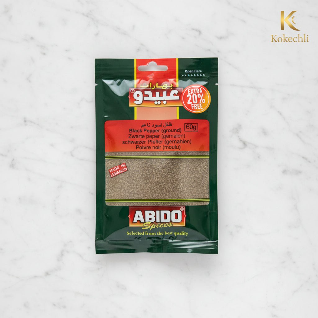 Poivre Noir Moulu Fin Abido 60 g – Épice Pure & Intense - Kokechli Abido